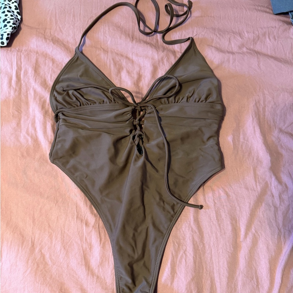 SHEIN Brown One-Piece Swimsuit